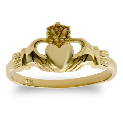 (D) Jewelco London Kids Solid 9ct Yellow Gold Claddagh (Chladaigh) Baby Ring