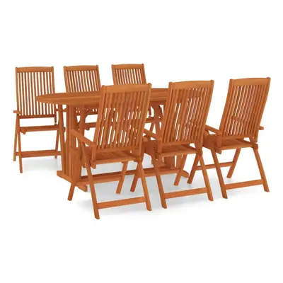 (Jul-35) vidaXL Solid Wood Eucalyptus Garden Dining Set with/without Footrest 5/7 Piece