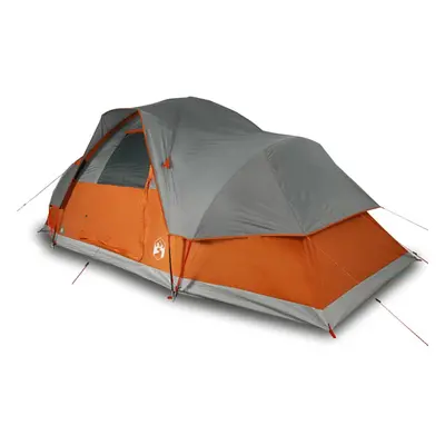 (grey and orange, 9-person) vidaXL Family Tent Dome Camping Tent Patio Hiking Lightweight Tent W