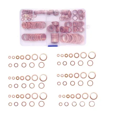 280Pcs/Set Seal Assortment Set Copper Washer Gasket Nut Oil Copper Rings Discs