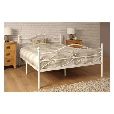 (3ft Single, White) Willow Metal Bed Frame with Lucy Mattress