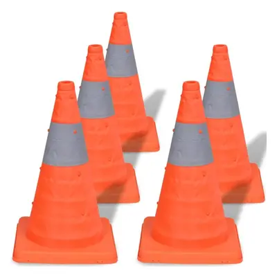 5 Pop-Up Car Traffic Warning Cones Orange Parking Safety Road Guard