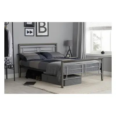 Birlea Montana Chrome & Black Nickel 135cm 4FT6 Double Metal Bed Frame Bedstead