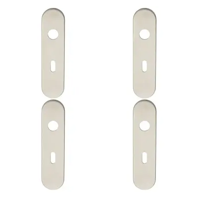 4x PAIR Steel Inner Backplate for Safety Lever 57mm Fixing Centres Satin Steel