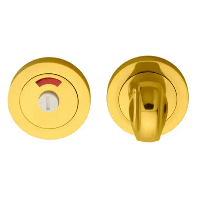 Thumbturn Lock And Release Handle With Indicator 50mm Dia Polished Brass