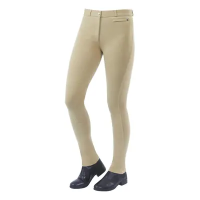 (32in, Beige) Dublin Womens/Ladies Supa-fit Zip Up Knee Patch Jodhpurs