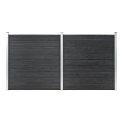 vidaXL Garden Fence WPC 353x186cm Grey Outdoor Patio Privacy Barrier Screen