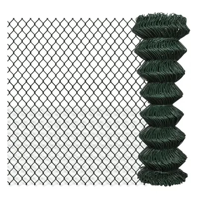 vidaXL Chain Fence 1.25x15m Green Garden Patio Wire Mesh Panel Fencing Barrier