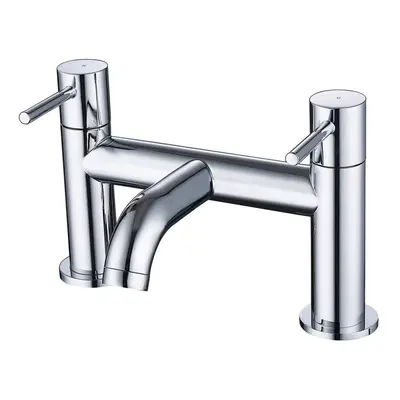 Nes Home Dual Lever Bath Filler Tap Chrome Solid Brass