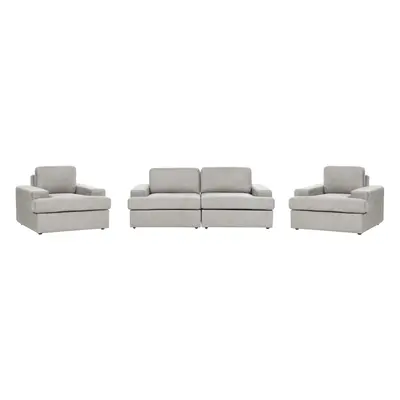 5 Seater Fabric Living Room Set Light Grey ALLA