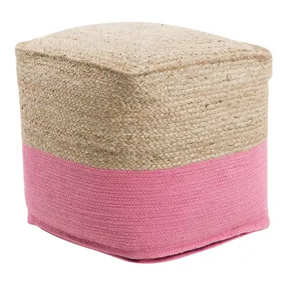 Jute Pouffe Pink KIRAMA