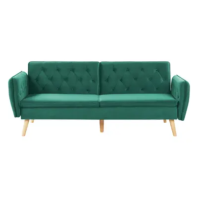 Sofa Bed BARDU Dark Green Velvet