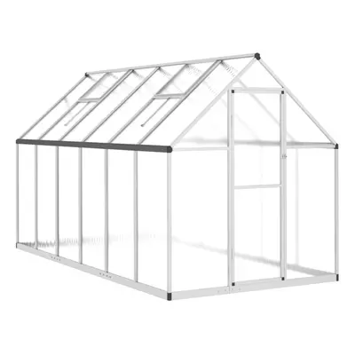 (silver, x x cm) vidaXL Greenhouse with Base Frame Walk in Grow House Anthracite Aluminium