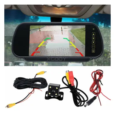 CAR REAR VIEW 7" LCD MONITOR + NIGHT VISION REVERSING PARKING CAMERA 4LED KIT