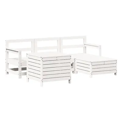 (white pine) vidaXL Garden Sofa Set Piece Outdoor Sofa Corner Sofa White Solid Wood Pine