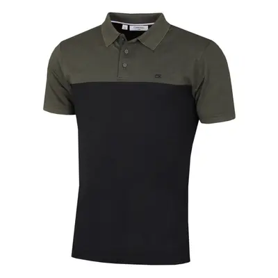 (XL, Olive Marl/Black) Calvin Klein Mens Colour Block Lightweight Breathable Golf Polo Shirt