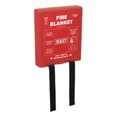 Disposable Fire Blanket - 1.1m x 1.1m Size - Supplied in Wall Mounting Case