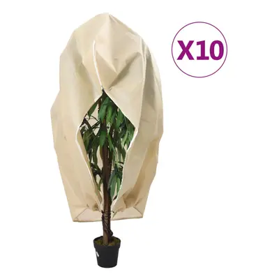 (beige, 2.36 x m/ pcs) vidaXL Plant Fleece Covers with Zip Outdoor Garden Frost Protection g/mÂ²