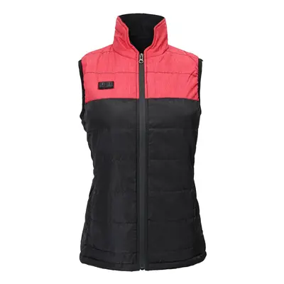 (Black+Pink, 2XL) Dual Control Electric Gear USB Heated Vest Men Women Rapid Heating Back + Abdo