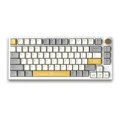 (White) Mechanical Keyboard Keys PBT Sublimation MDA Profile Keycaps Triple-Mode