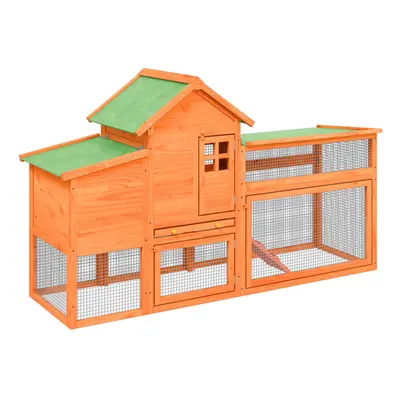 (brown) vidaXL Chicken Coop Wooden Animal Cage Chicken House Enclosure Solid Wood Pine