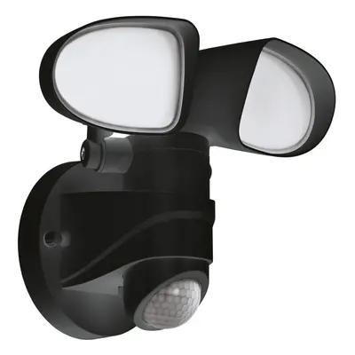 IP44 Outdoor Wall Light & PIR Sensor Black Plastic 6W Built in LED Lamp