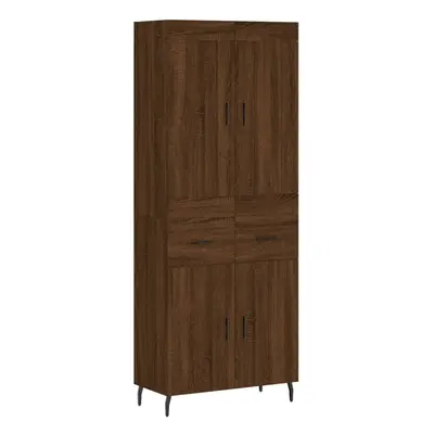 vidaXL Highboard Sideboard Cupboard Side Cabinet Brown Oak Engineered Wood