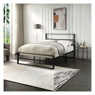 (Double x 190cm, No Mattress) BALDOCK MODERN BLACK METAL BED FRAME