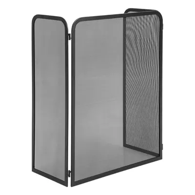 3-Panel Metal Fire Screen Foldable Mesh Spark Guard Fireplace Cover