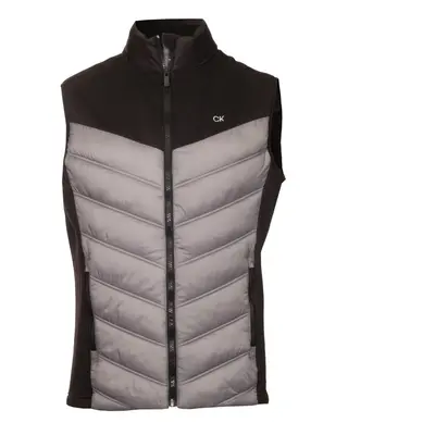 (2XL, Silver/Black) Calvin Klein Mens Performance Hybrid Wicking Golf Gilet