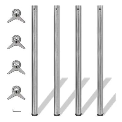 4 Height Adjustable Table Spare Legs Feet Foot Brushed Nickel Bar Worktop Desk