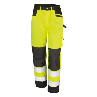 (L, Hi-Vis Yellow) Result Safeguard Adults Unisex Hi Viz Cargo Trousers (Pack Of 2)