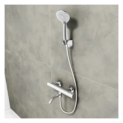 AICA Thermostatic Shower Single Handheld Shower Head With Tap Silver