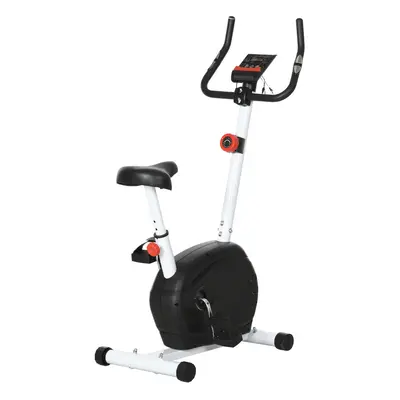 SPORTNOW Exercise Bike with Heart Rate Sensor for Home Use, White