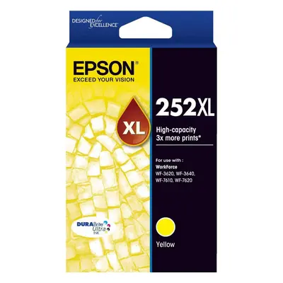 GENUINE Original Epson 252XL Yellow High Capacity Ink Cartridge Toner T253492