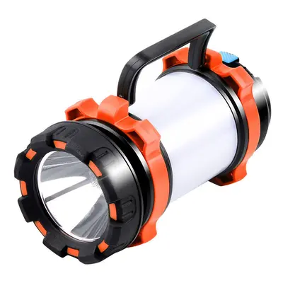 (Orange) 3000mAh LED Camping Light Modes Flashlight USB Rechargeable Outdoor Emergency Lamp