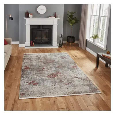 (120x170cm) Athena Rugs in Grey Terracotta Cozy Modern Distressed Soft Floor Mat