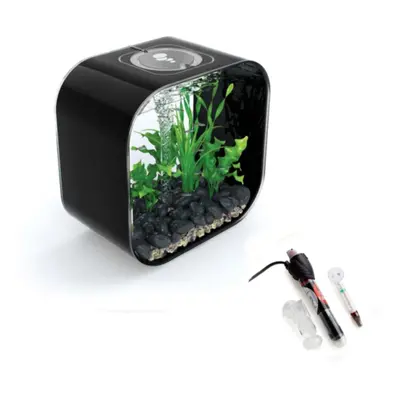 biOrb LIFE 30L Black Aquarium Fish Tank with Multi Colour LED Lighting and Heater Pack