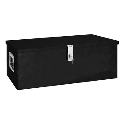 vidaXL Storage Box Black 80x39x30 cm Aluminium Storage Chest Bin Blanket Box