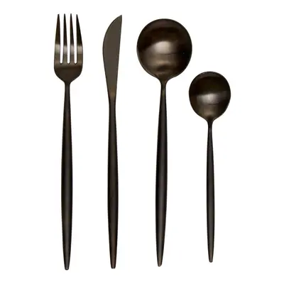 Premier Housewares Modern Retro Pc Matte Black Cutlery Set