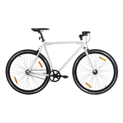 vidaXL Fixed Gear Bike Single Speed Bicycle Fixie Bike White and Black 700c