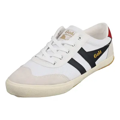 (7) Gola Badminton Mesh Mens Casual Trainers in White Navy Red