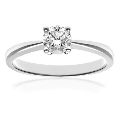 (N) Jewelco London 18ct White Gold Engagement Ring, IJ/I Certified Diamond, Round Brilliant, 0.5