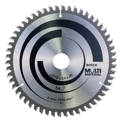 Bosch Multi Material Circular Saw Blade, 210mm x 2.4mm x 30mm, Teeth, Grey