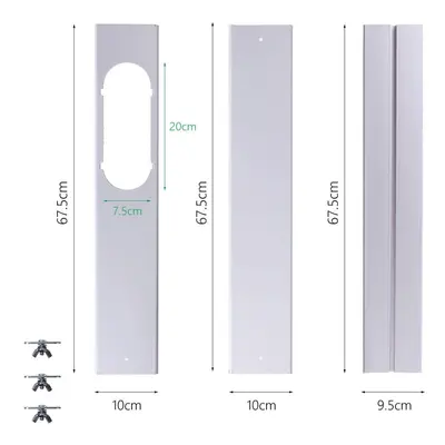 3Pcs 67.5-190cm Length Air Conditioner Wind Sheild Window Slide Kit Plate For Portable Air Condi