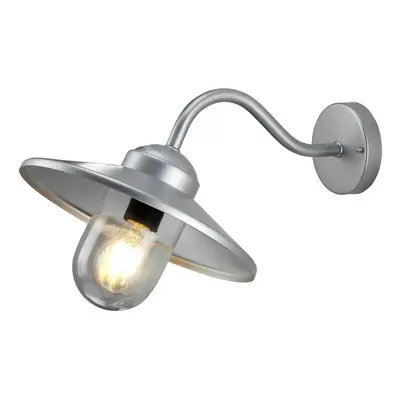 Outdoor IP44 Wall Light SS / Silver LED E27 60W Bulb External