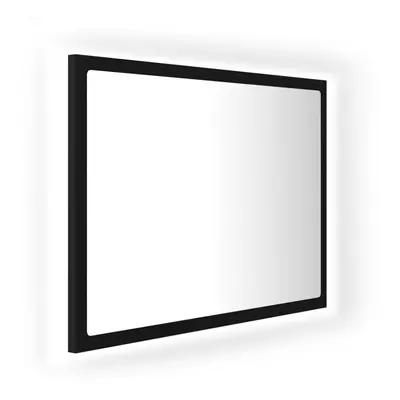 vidaXL LED Bathroom Mirror Black 60x8.5x37 cm Acrylic Washroom Wall Mirror