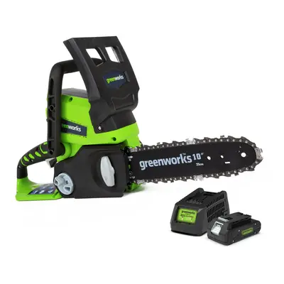 Greenworks G24CSK2 Cordless 24v Chainsaw 25cm/10in with Battery