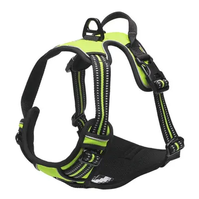 (Green, S) Rushing Pet Dog Reflective Harness Oxford Padded Soft Vest Chest strap Back