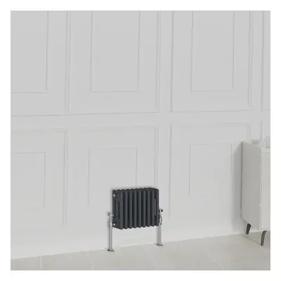 (300x425mm-3 Column, Anthracite) NRG Traditional Radiator Horizontal Vertical Cast Iron Style Do